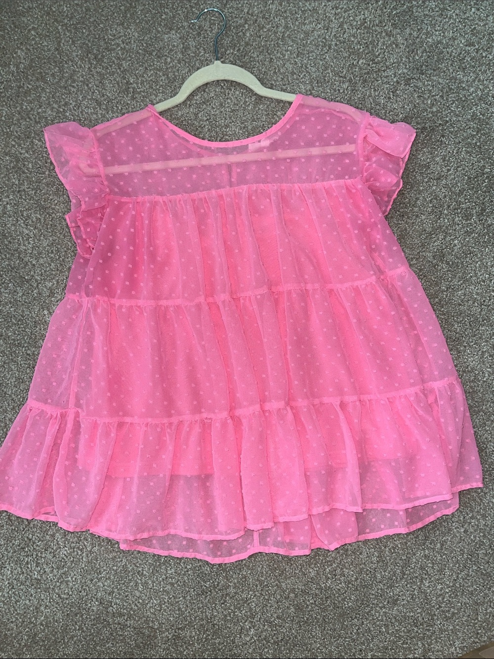 entro Pink Ruffled Tiered Women's Top